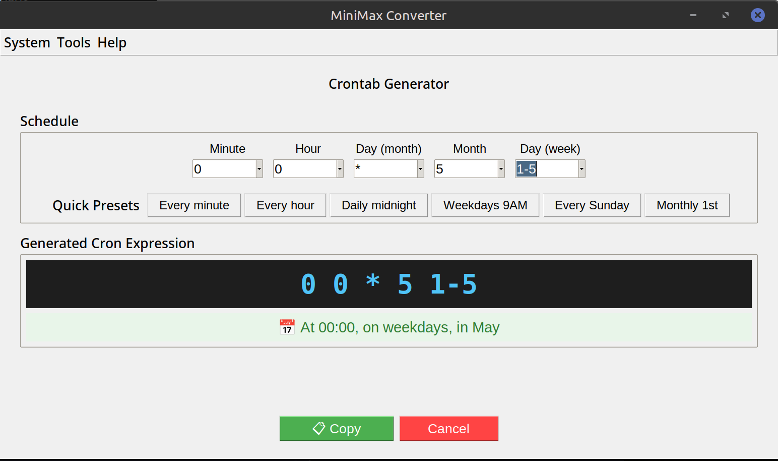 Cron Expression Generator + Explainer — screenshot