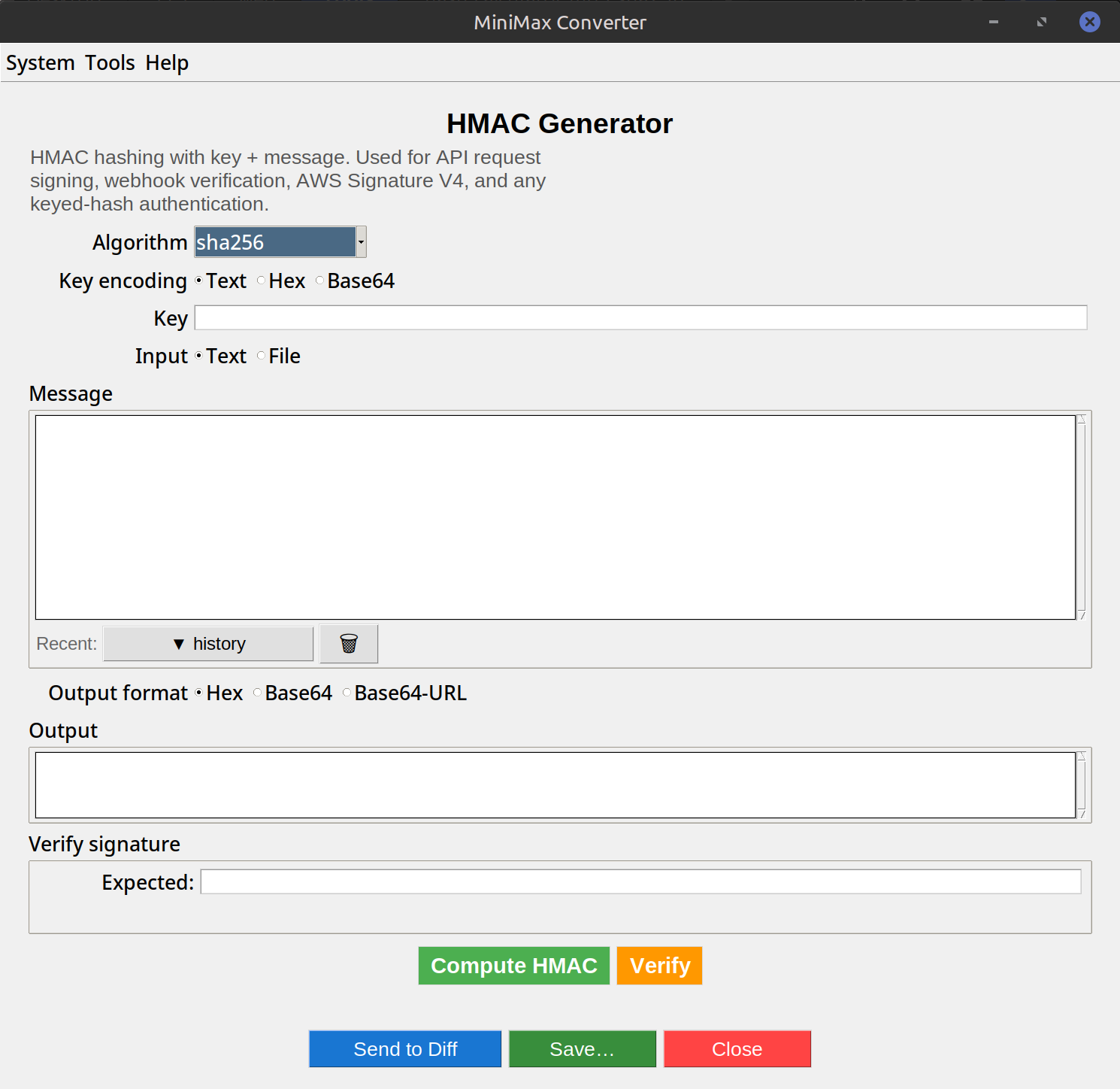 HMAC Generator — AWS, Webhooks, API Signing — screenshot