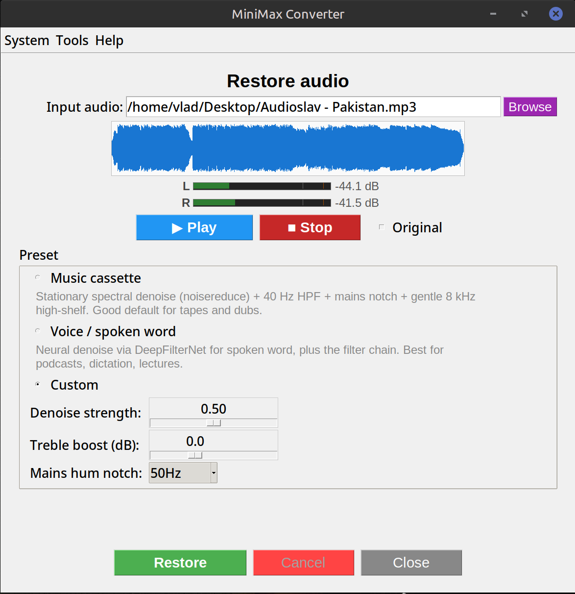 Restore Old Cassette + Vinyl Audio Recordings screenshot